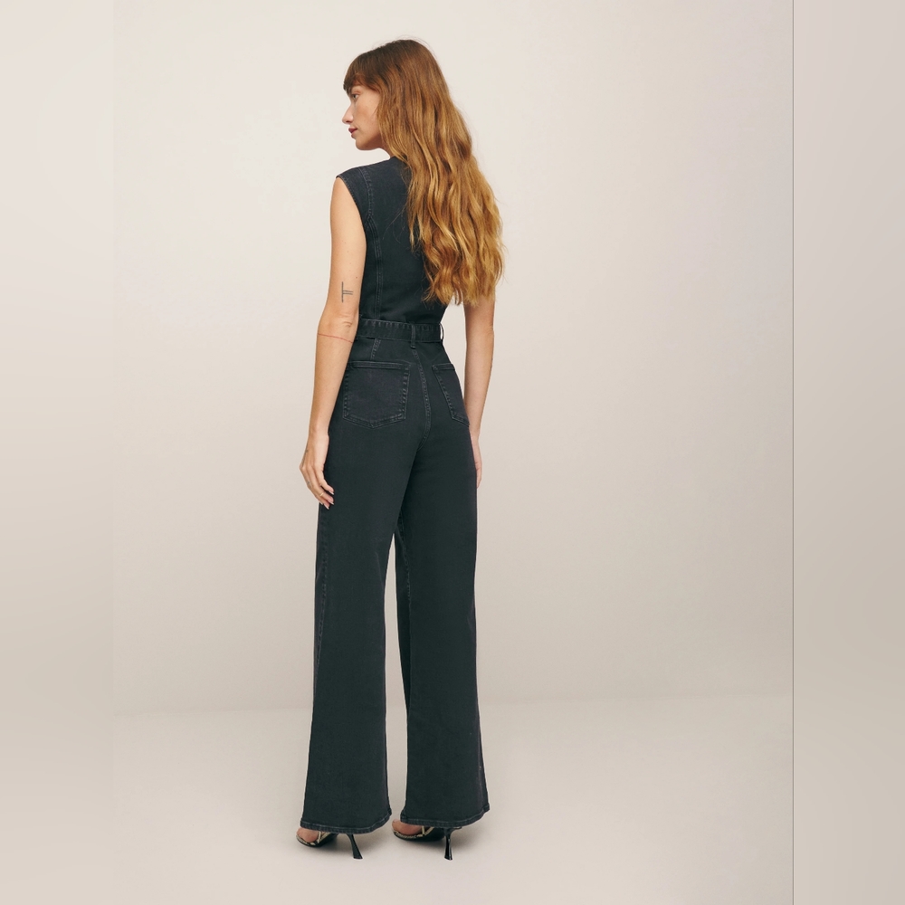 Calypso Wide Leg Denim Jumpsuit - Picture 3 of 6